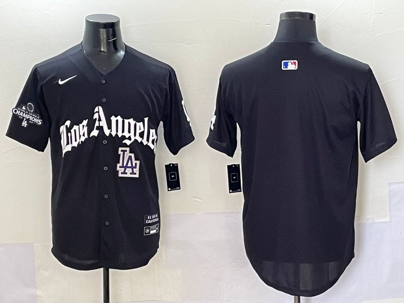 Men Los Angeles Dodgers Blank Black Five generations Joint Name 2025 Nike MLB Jersey style 50